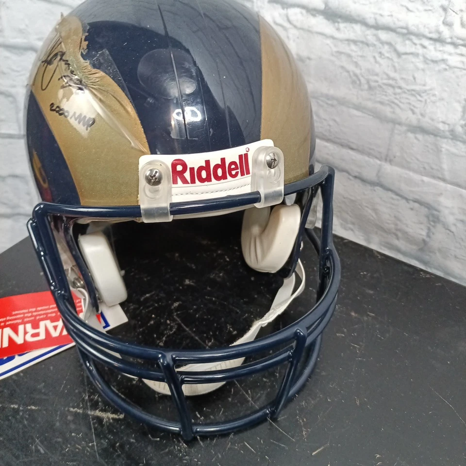 ST. LOUIS RAMS NFL Riddell Pro Line VSR-4 Football Helmet MARSHALL FAULK SIGNED - Image 2 of 4