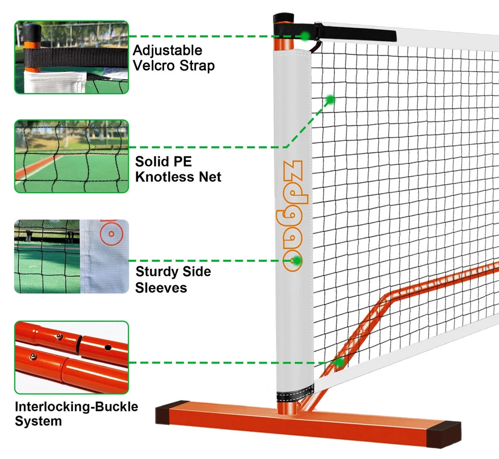 Pickleball Nets Set with 4 Fiberglass Lightweight Pickleball Paddles, 6 Outdo...