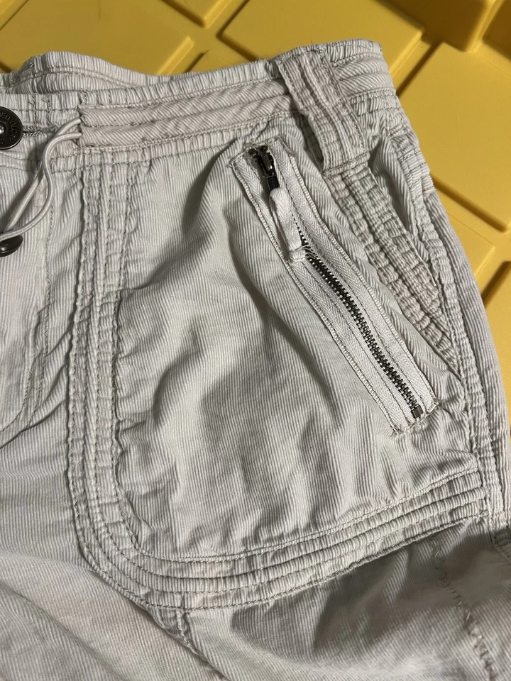 Vtg Y2K Faded Glory Womens Corduroy Cargo Pants Tapered Embroidery Beige Size 10 - Image 4 of 4