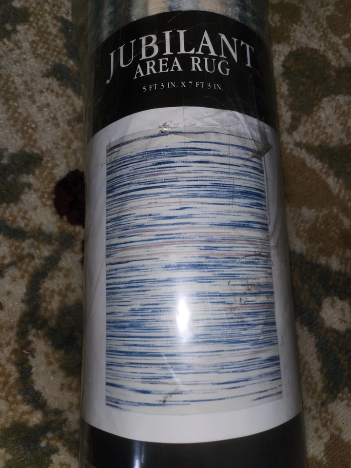 Alfombra interior moderna azul polipropileno Nourison Jubilant 5'3" x 7'3" Foto 2 de 4