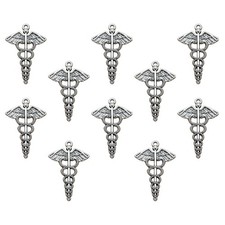  10 Pcs Collier Pendentif Bijoux Breloque Caducée Pour Charmes Vintage