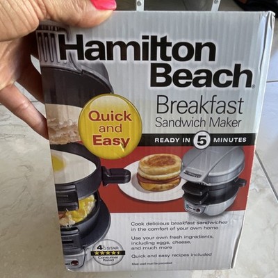 Hamilton Beach 25475 Breakfast Sandwich Maker, Portable, Removable Plate