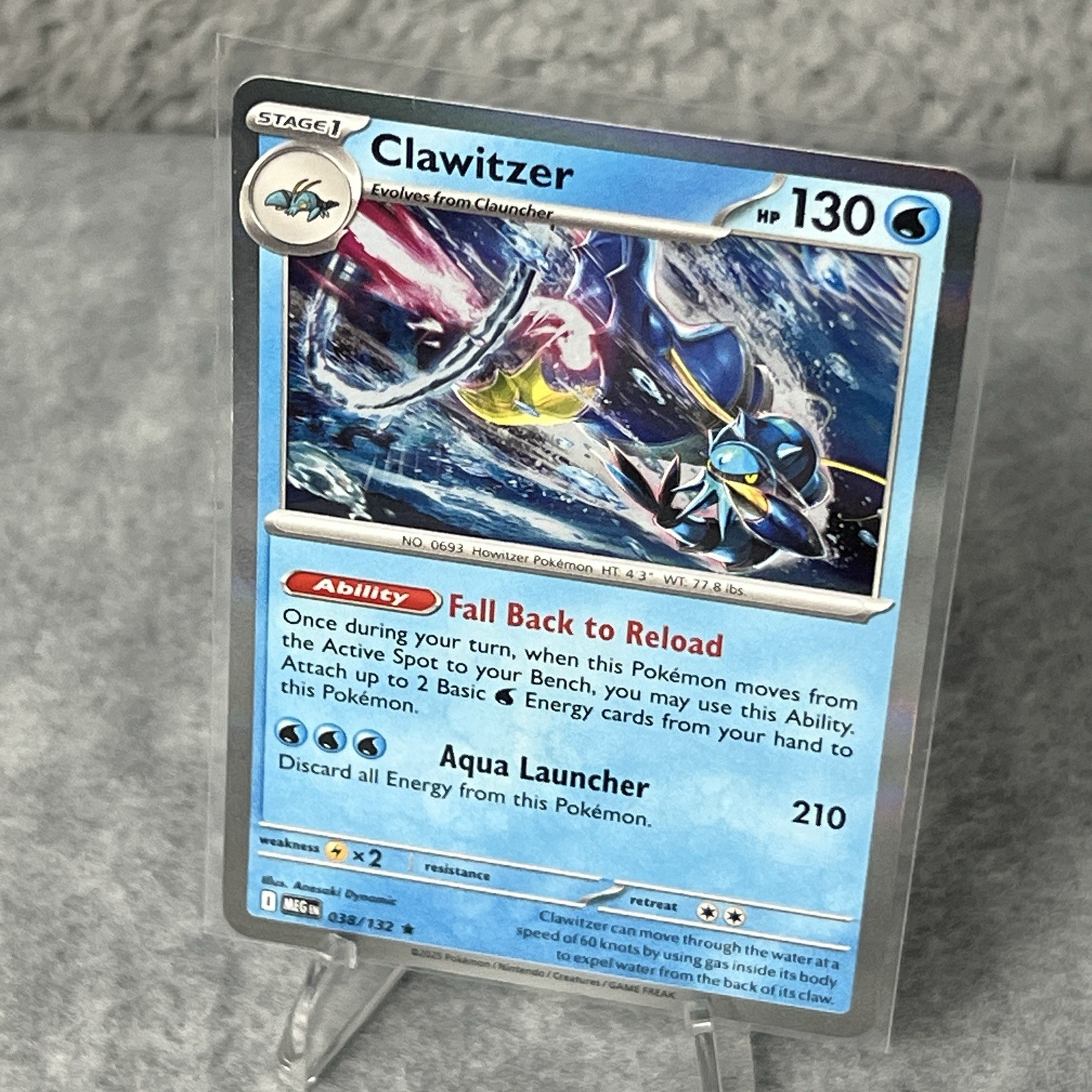 Clawitzer - Pokemon Card Holo Rare ME01 Mega Evolution 038/132 NM