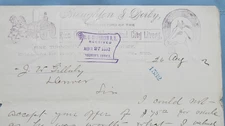 1892 Rico Colorado Braughton & Derby Rico City Livery Letterhead-RGS Killed Mule