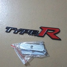 1x Black Glossy Red TYPE-R Metal Front Grille Badge Emblem Car Sport Performance