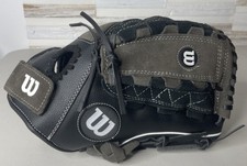 Wilson Left Handed Size 11.5  Black And Grey Leather Suede Baseball Glove A350