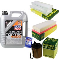 Mann Inspektionspaket 5L Liqui Moly Top Tec 5W-30 FüR CitroëN C4 Picasso I 1.6