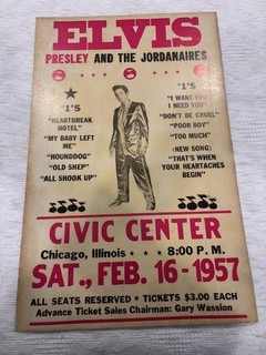Vintage Chicago IL Elvis Presley and the Jordanaires 1957 Concert Poster