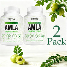 2 Alevia AMLA Superfruit Extract 60 Caps Each High Potency Formula 120 Ct, 06/28