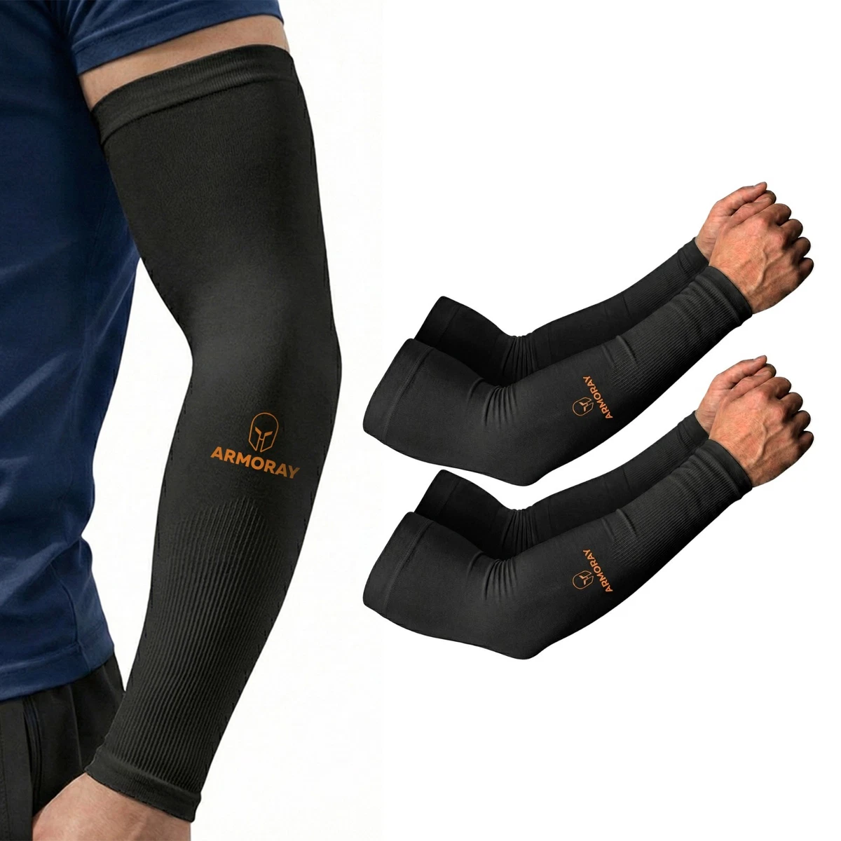 Mangas de brazo de baloncesto NEGRAS para hombre mujer manga de compresión multicolor