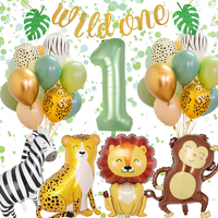 1 Jahr Wild One Geburtstag Deko Safari Luftballons Dschungel Kindergeburtstag