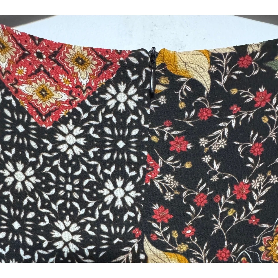 Vestido Boho Patchwork Floral Volantes Talla 10 Manga Campana Cottagecore Romántico Foto 2 de 4