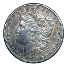 1898-S Morgan Dollar AU-Almost Unc. Brown Toning 90% Silver $1 US Coin # 2507