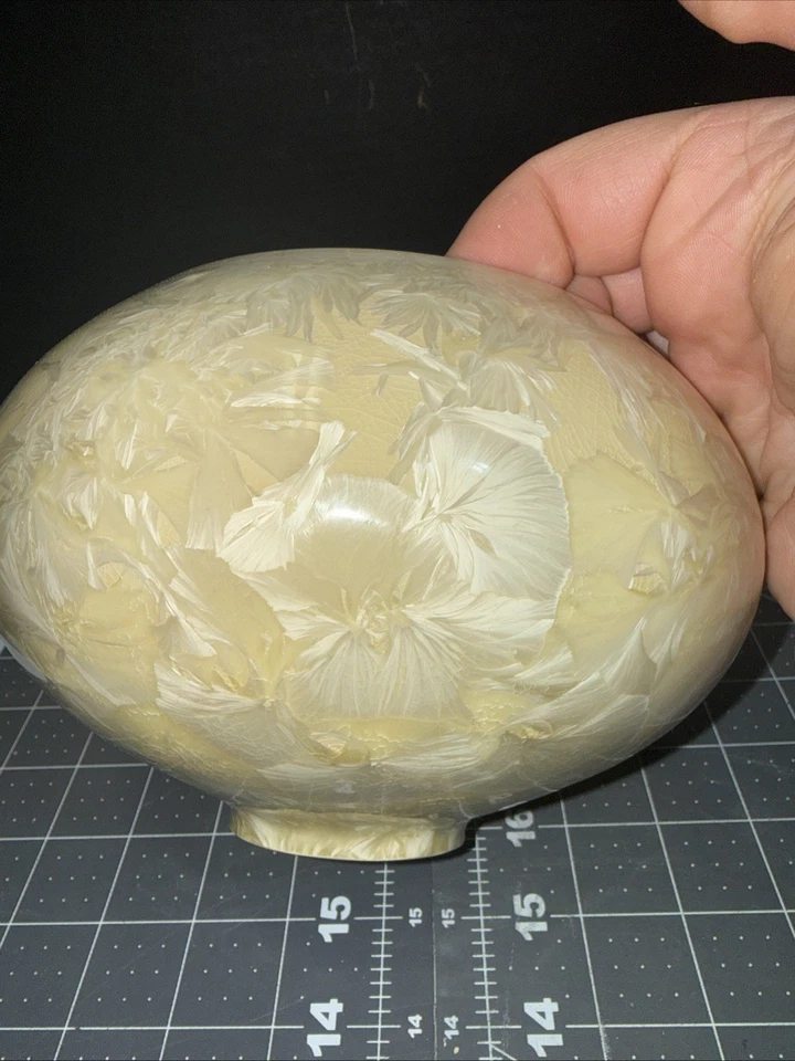 Hermoso cuenco de esmalte cristalino Flambeaux de cerámica artística 5x7 Foto 3 de 4