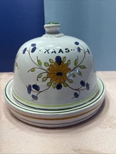DOMED CHEESE KEEPER APPEARS TO BE BY DUTCH POTTERY  KAAS  SIGNED ON BOTTOM
