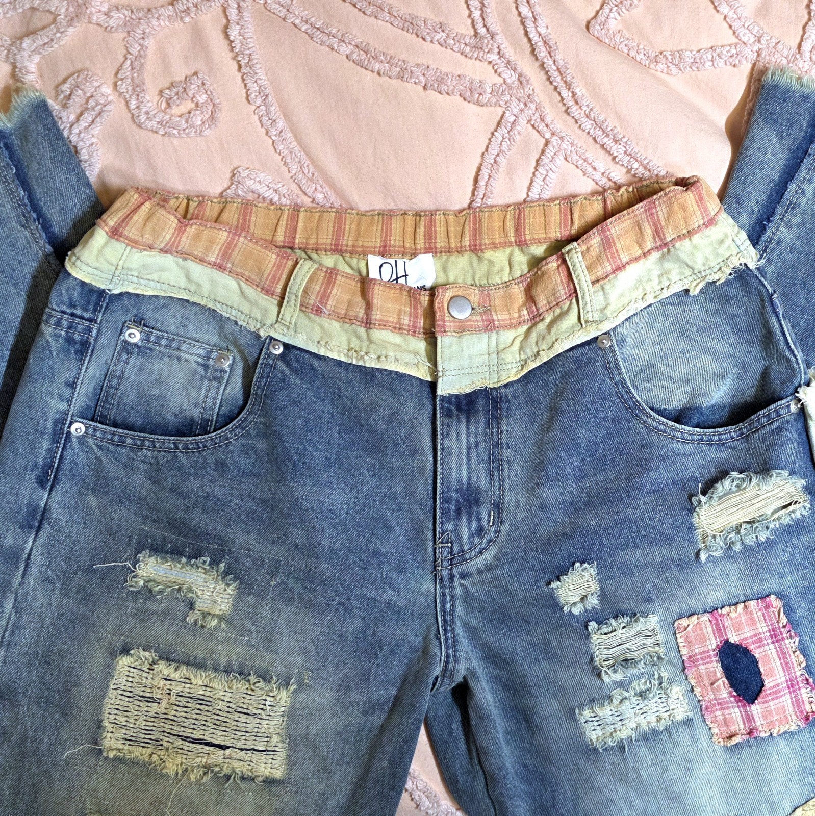 Oli and Hali Patchwork Wide Patch Straight Leg De… - image 6