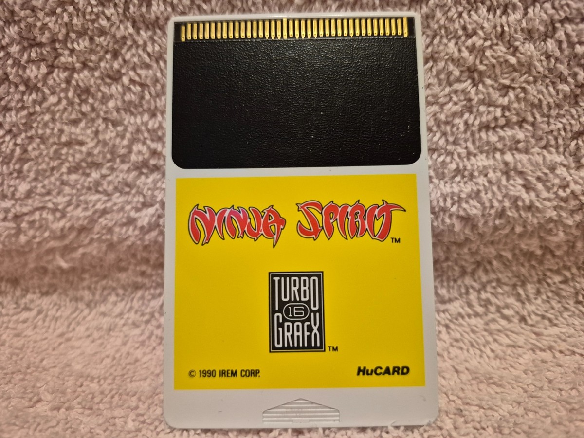 Ninja Spirit TURBOGRAFX-16 PC Engine game cartridge and sleeve