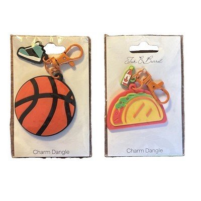 Ink & Barrel Bag Charm Lot 2 Taco Hot Sauce Basketball Dangle NEW