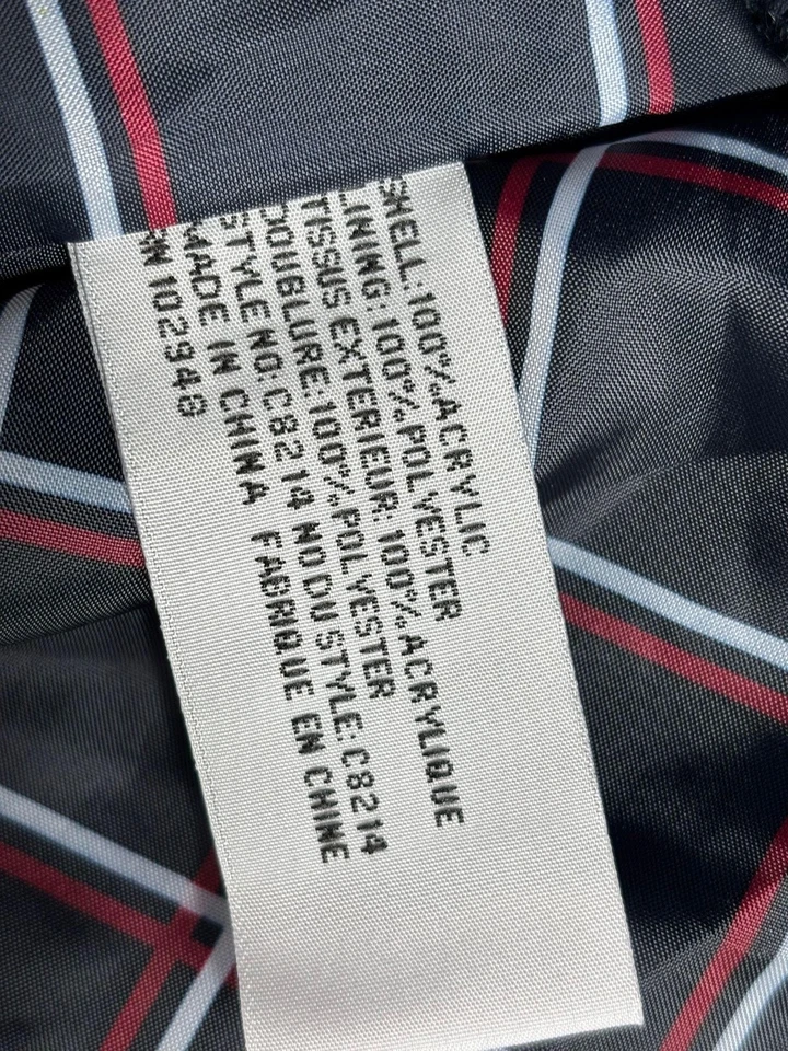 Abrigo de tul para mujer grande azul doble botonadura chal cuello forrado con cinturón Foto 4 de 4