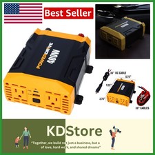 400W 12V DC to 110V AC Power Inverter with 2 Outlets USB Chargers