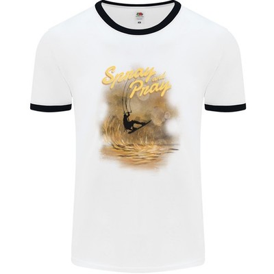 Kitesurfing Spray And Pray Herren Ringer T-Shirt
