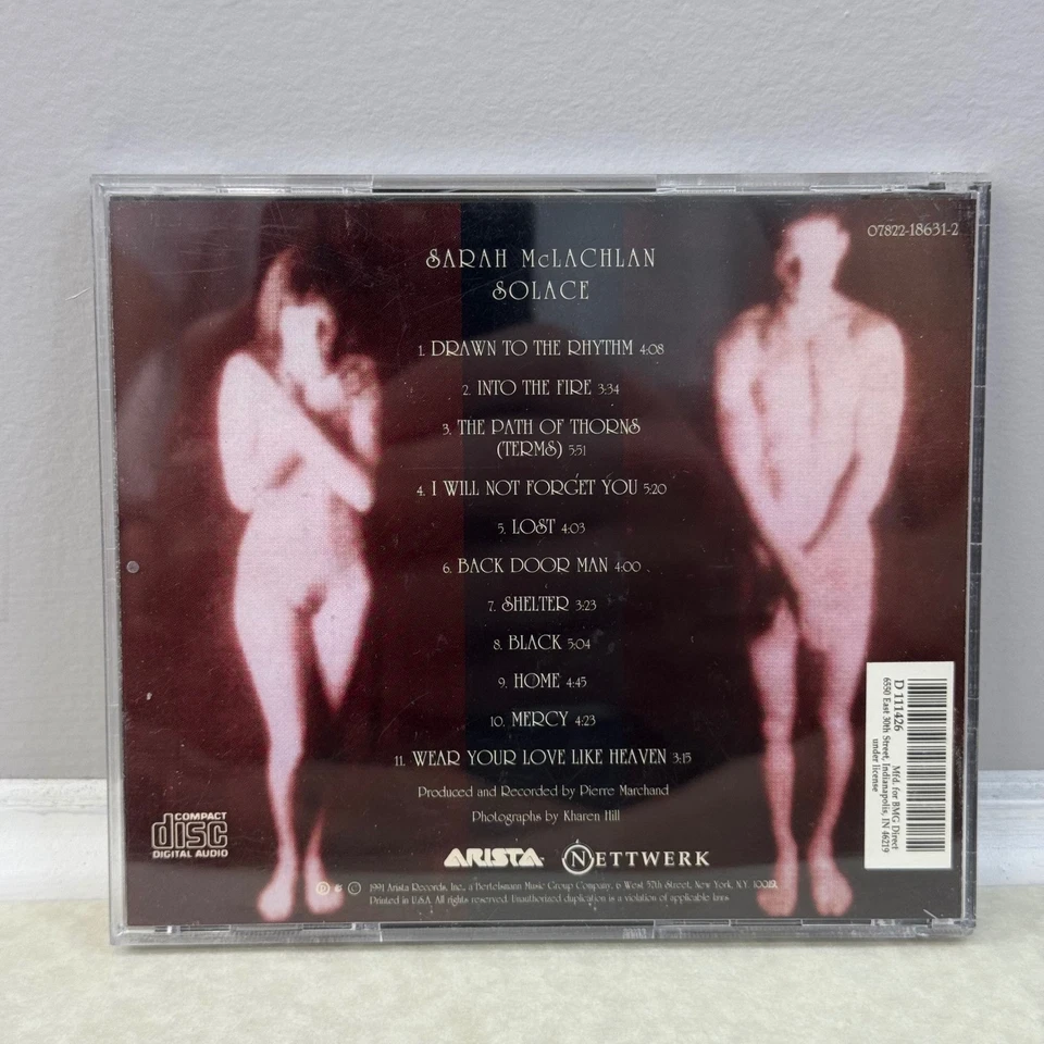 Sarah McLachlan: Solace (CD, 1991 Arista Nettwerk) Alternative Rock - Imagem 2 de 4