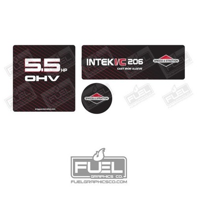 Briggs & Stratton Lawnmower Premium 5.5 HP OHV Engine Decals 3 Pack