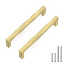 5 Pack 5 Inch Solid Cabinet Handles Gold Drawer Pulls Kitchen Cabinet Handles...