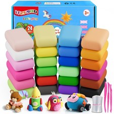 ifergoo Air Dry Clay, 24 Colors Magic Foam DIY Molding Clay for 24