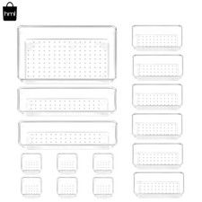 15 Pack Clear Drawer Organizers - Perfect for Makeup, Crafts & Office Supplies