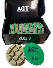 3" 800 Grit Resin Bond Concrete Diamond Polishing Pad Set of 9 Wet or Dry Use