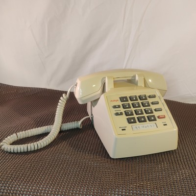  vintage Analog Avaya 2500 Single Line Telephone white push button flash