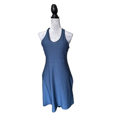 Mondetta blau Performance Luxus Aktiv Kleid V-Ausschnitt Racerback Taschen Small - Bild 1 von 4