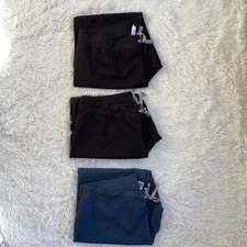 Bundle Figs Technical Collection Pants Womens XL Black Dark Harbor Straight Leg