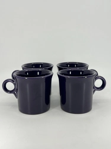 4 Fiestaware Coffee Mugs PURPLE PLUM Homer Laughlin USA Fiesta Retired color