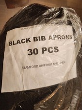 Unisex Black Bib Aprons 30 Pcs