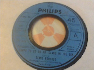 Demis Roussos - Happy To Be On An Island In The Sun (7'', Single, Lar)