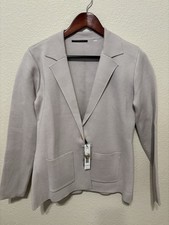 NEW NWT TAHARI KNIT BLAZER SIZE: MEDIUM TAUPE