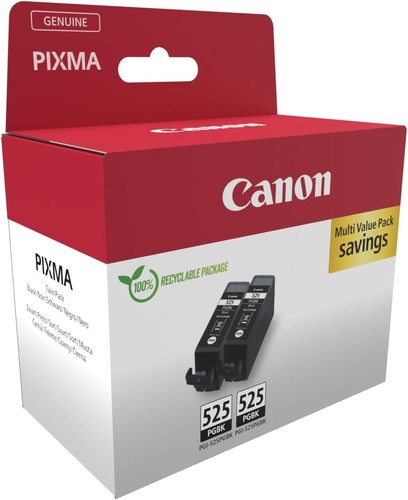 Canon PGI-525 Twin Vorteilspack 2 Tintenpatronen (2X Schwarz) Original Umweltfr - Afbeelding 2 van 2