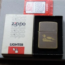 Zippo Copper Double Sided Plate Waterfowl Collectible Used