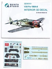 QD35101 Quinta Studio 1:35 FW 190A-6 Interior 3D Decal for Border Model kits