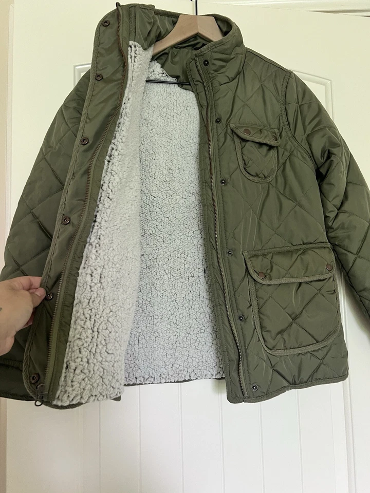 女式 STOIC Sherpa 抓绒衬里绗缝全拉链按扣夹克外套,尺寸 M — 第 2/3 张图片