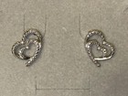 *NEW ITEM* ZALES Jewelers Sterling Silver 2 Heart Shaped Diamond Earrings — photo 2