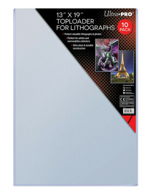 10 x ULTRA PRO 13'' x 19'' TOPLOADER - suits Lithographs Photos Documents Magazine
