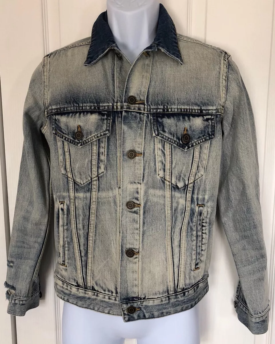 SAINT LAURENT Paris Studded Distressed Men’s Jean Jacket S EXCELLENT CONDITION! SAINT LAURENT Paris Studded Distressed Men’s Jean Jacket S EXCELLENT CONDITION!