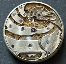 Antique Agassiz 12s Pocket Watch Movement Good Balance 17j High Grade Swiss