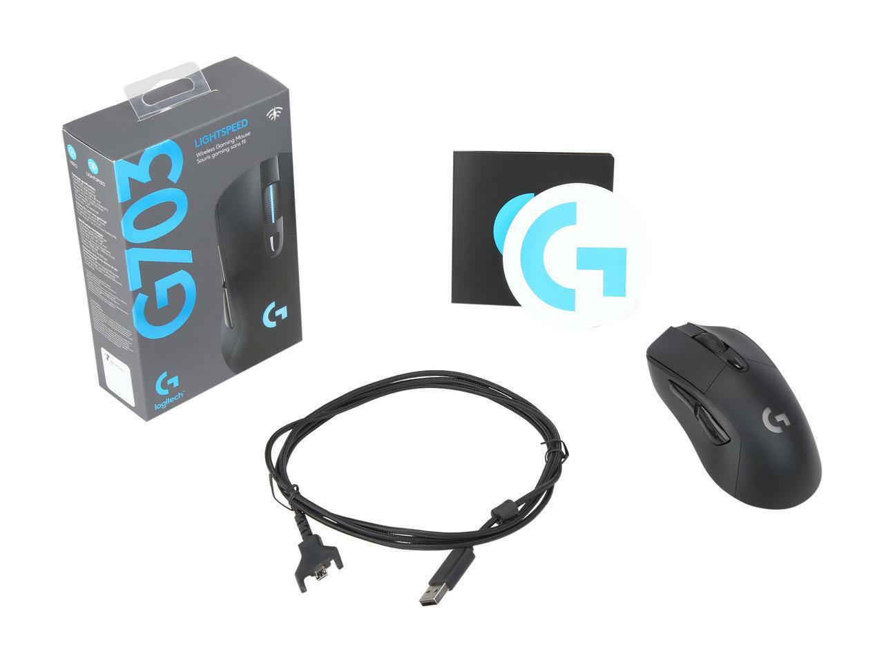  Logitech G703 Lightspeed Pro-Grade Wireless Gaming Mouse,  16,000 DPI, RGB, Adjustable Weights, 6 Programmable Buttons, On-Board  Memory, Long Battery Life, PC/Mac - Black (German Packaging) : Video Games