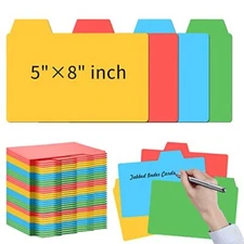 96 Pcs 5x8 Index Cards Dividers 5”×8” Tabbed Index Cards Guides Index Cards G...