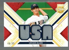 2019 Elite Extra Edition USA Materials Gold #USA-LA Logan Allen 48/99 