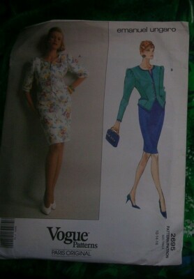 UNCUT Vintage 90er Vogue 2695 Schnittmuster Emanual Ungaro Top Rock Jacke 
